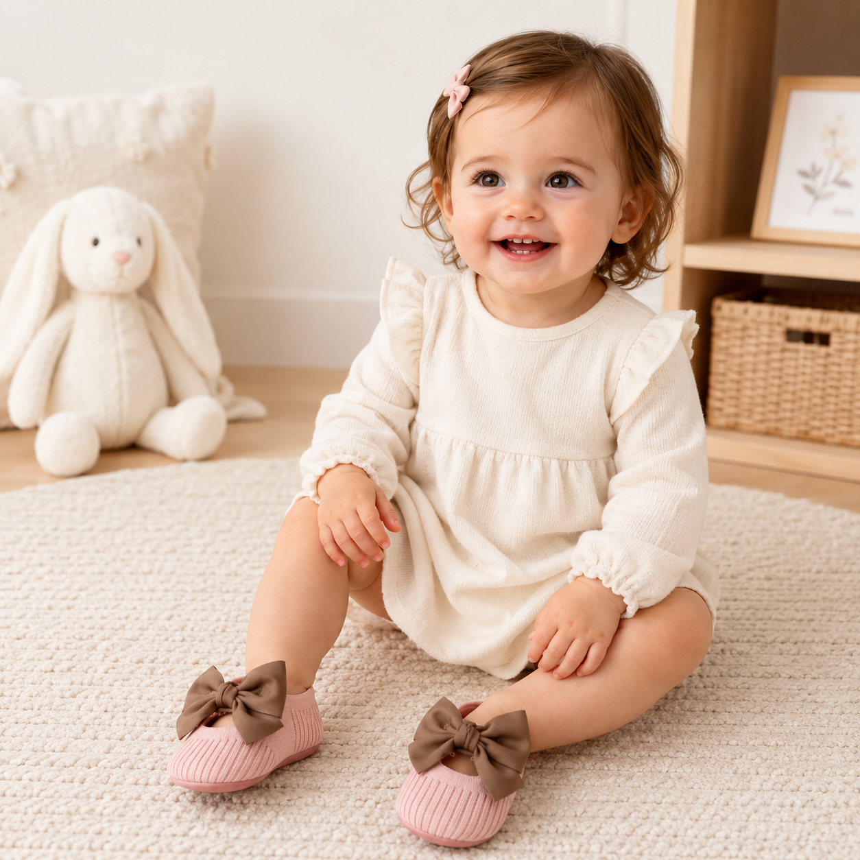 SweetBow – Cute & Practical – Knitted Baby Shoes with a Butterfly Bow