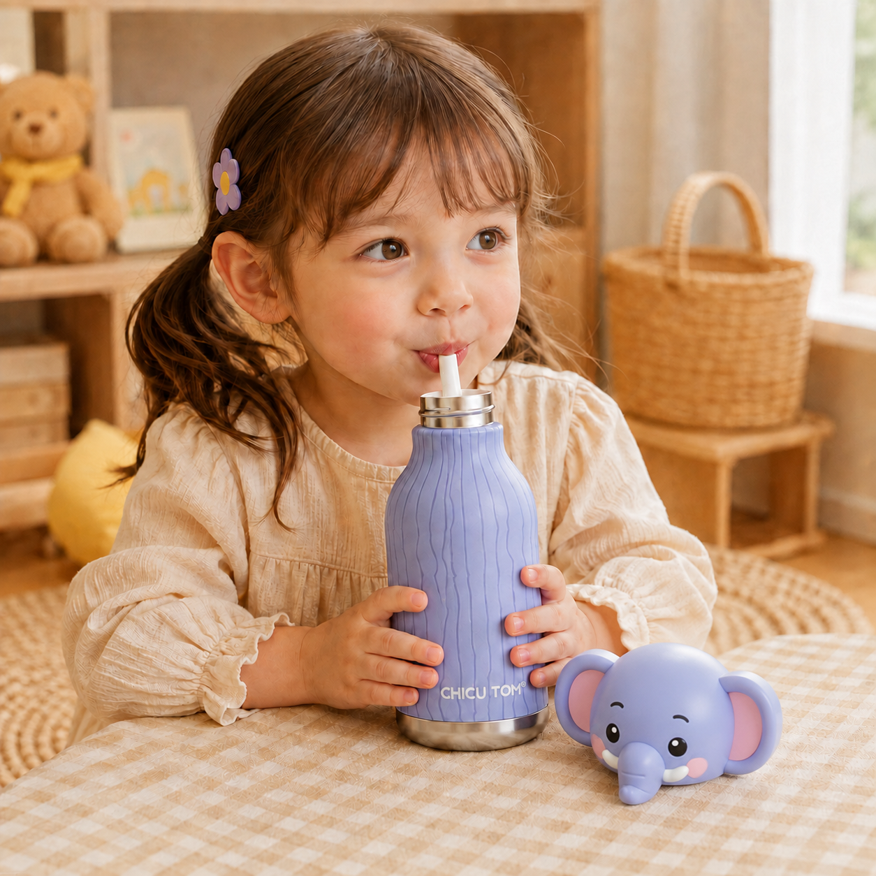 AnimalSip – Cute & Practical – Children's Stainless Steel Thermos Bottle with Animal Print
