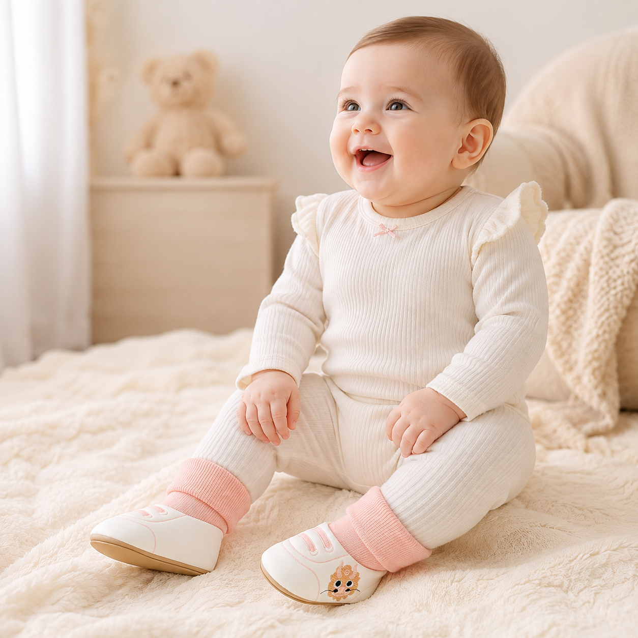 LittleCloud – Cozy & Practical – Warm Baby Shoes with High Socks