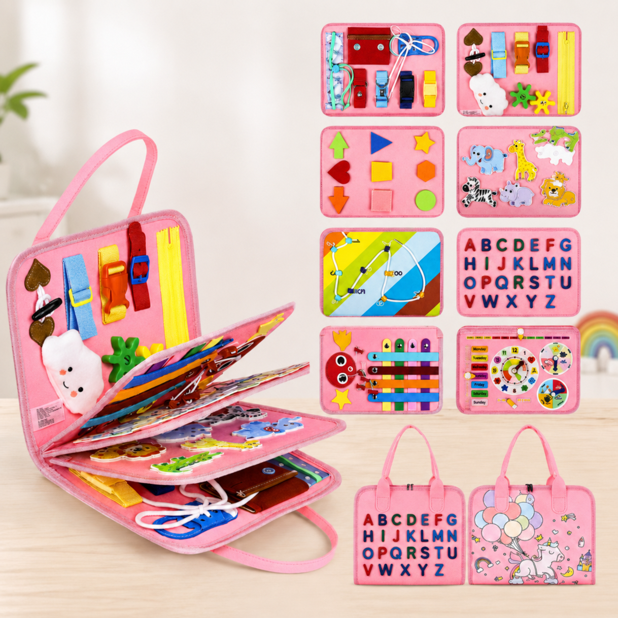 7-in-1 Busy Board – Motor Skills & Learning – Activity Board