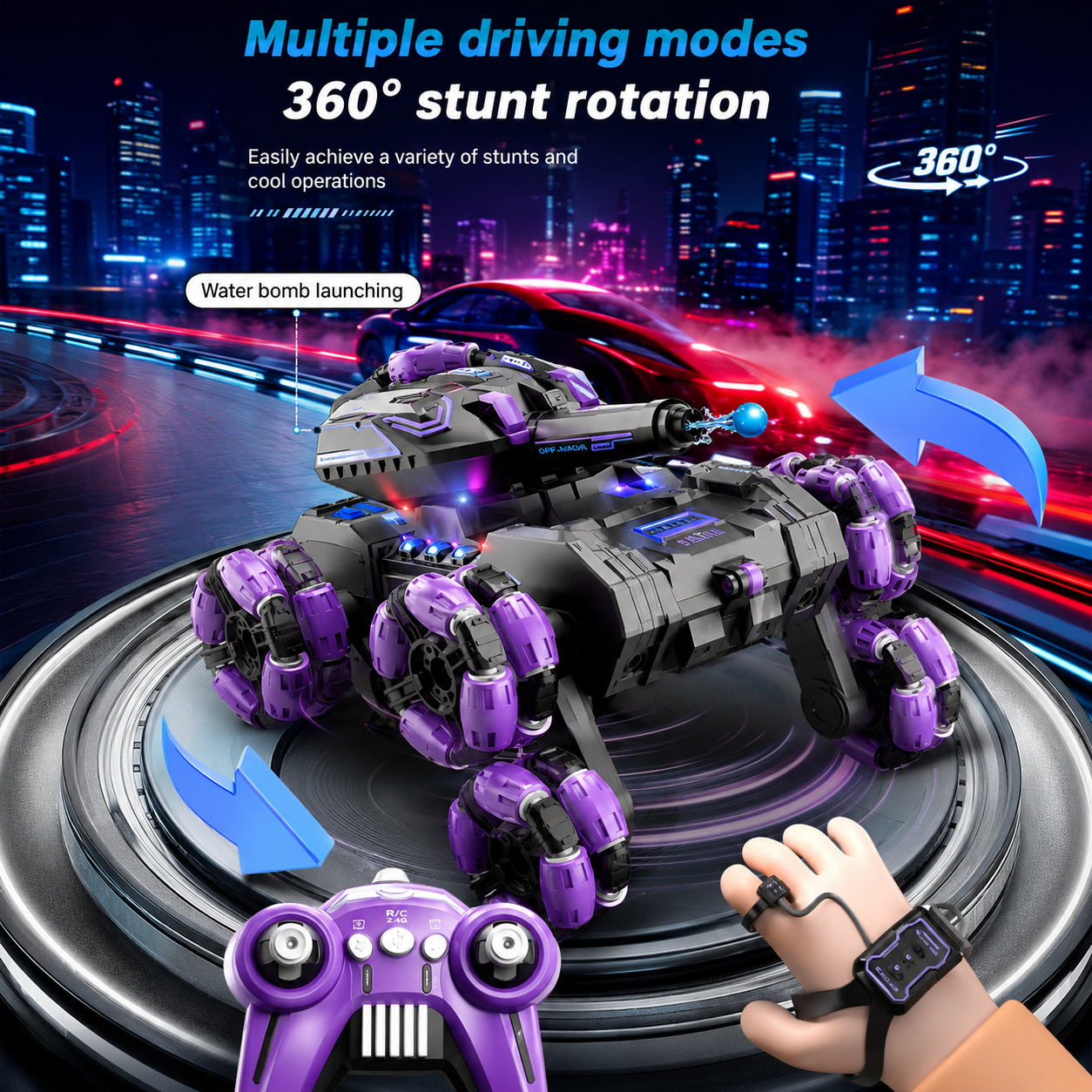 CrazyWheels – Cool & Exciting – RC Tank Truck with Gel Ball Shooter