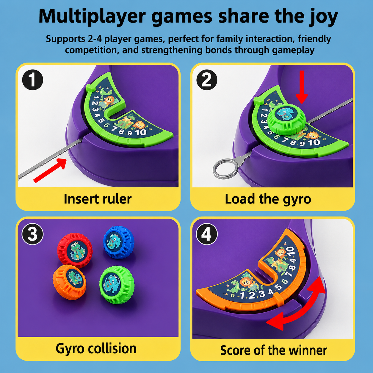 SpinArena – Active & Interactive – Pull-String Spinning Top Play Set