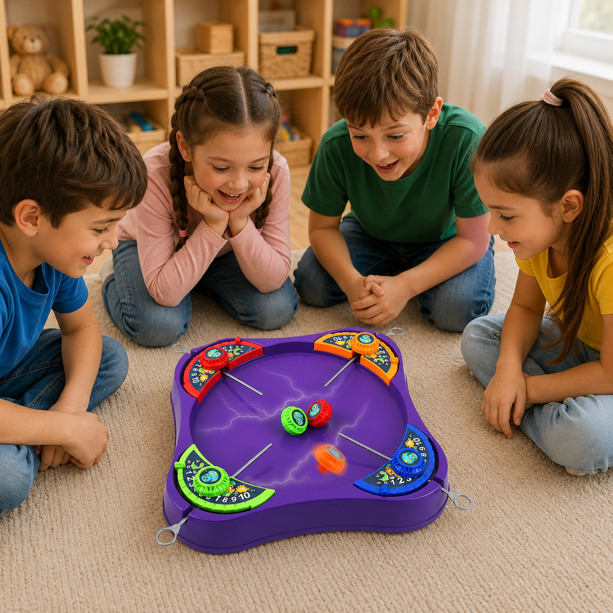 SpinArena – Active & Interactive – Pull-String Spinning Top Play Set