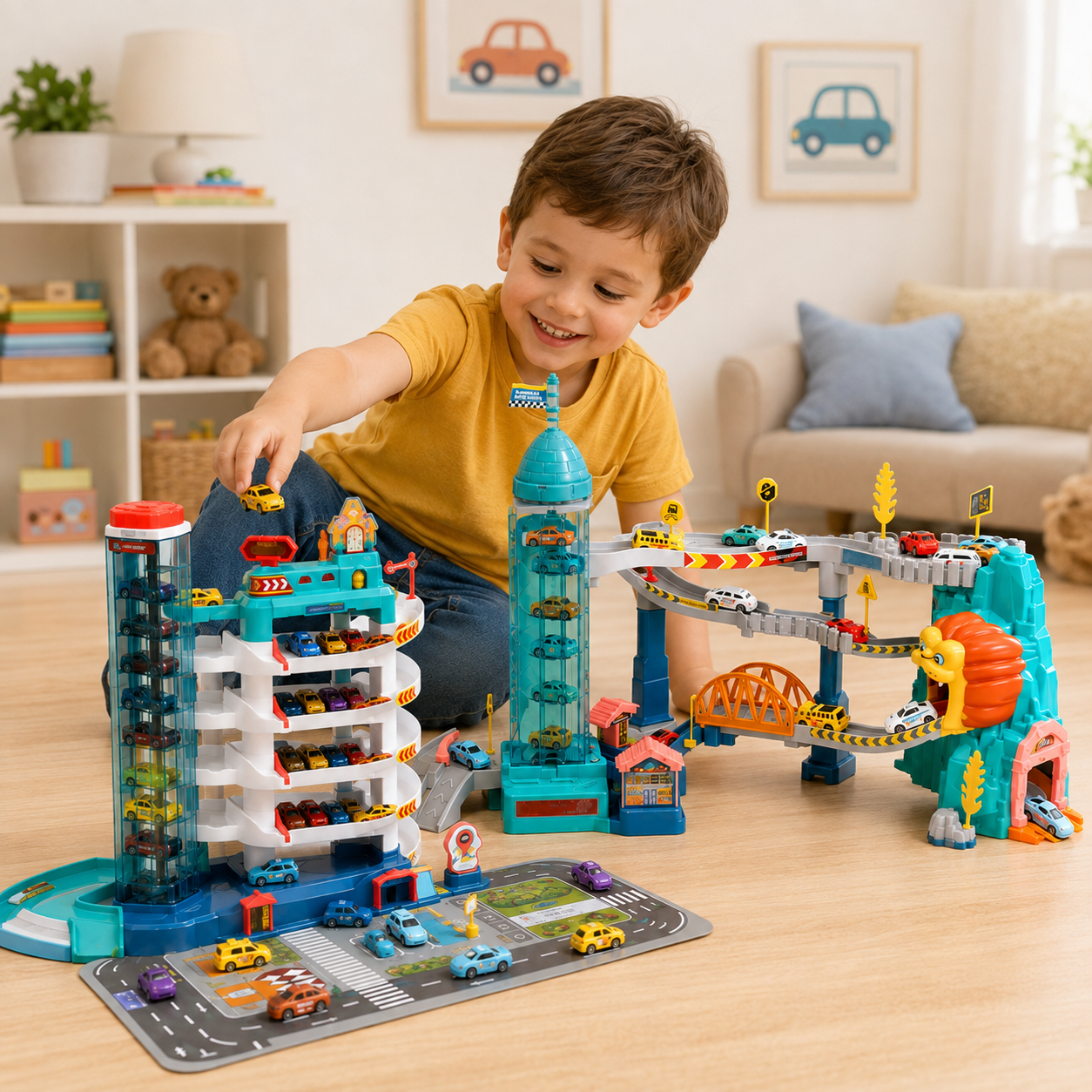 AutoWorld – Educational & Interactive – Electric Parking Garage Play Set
