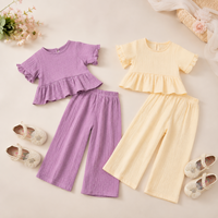 Thumbnail for SoftCharm – Elegant & Comfortable – Girls' Set with a Ruffle Top and Long Pants