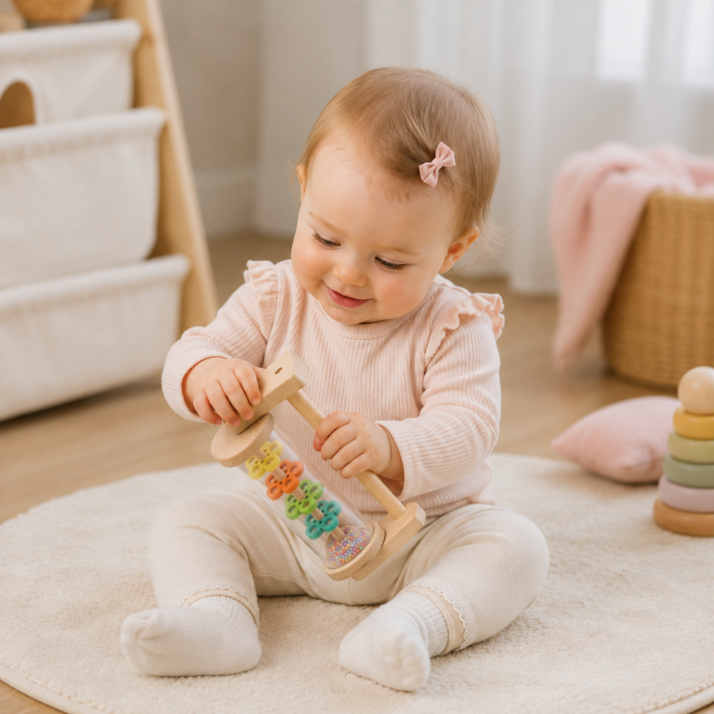 TinyMelody – Soothing & Educational – Wooden Musical Toy with Rain Sound