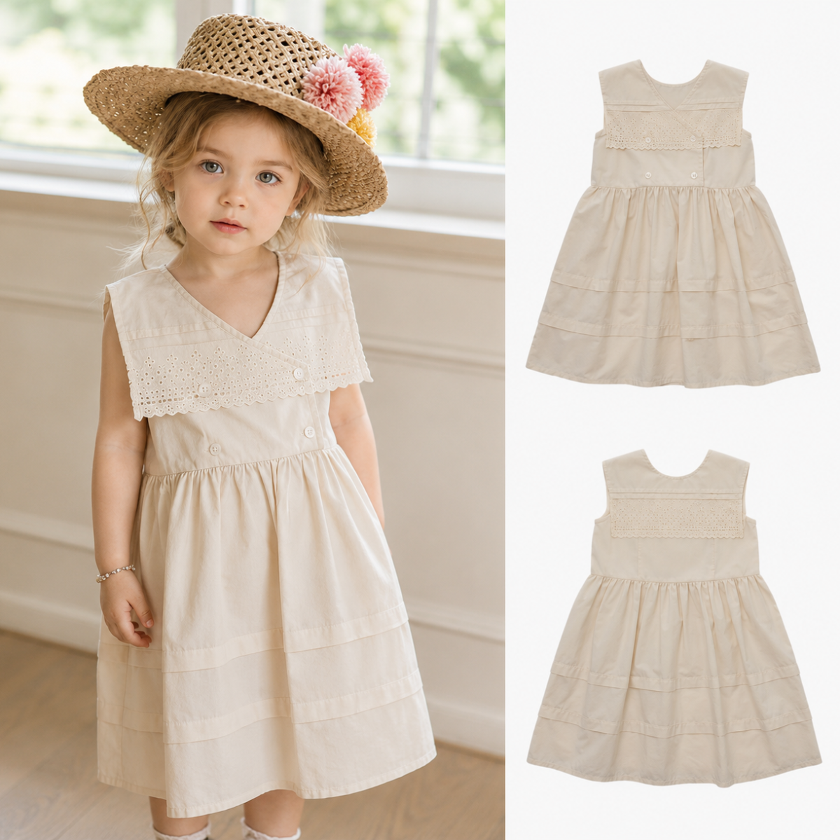 Sleeveless Dress – Elegant & comfortable – Lace Collar Dress