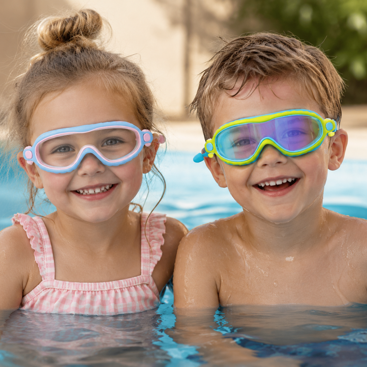 AquaVision – Adjustable anti-fog and UV protection – Silicone swimming goggles with earplugs