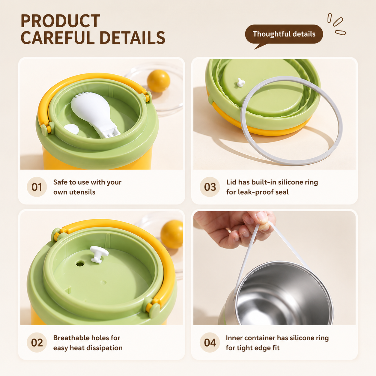 MealMate – Practical & Insulated – Stainless Steel Lunch Bowl with Spoon