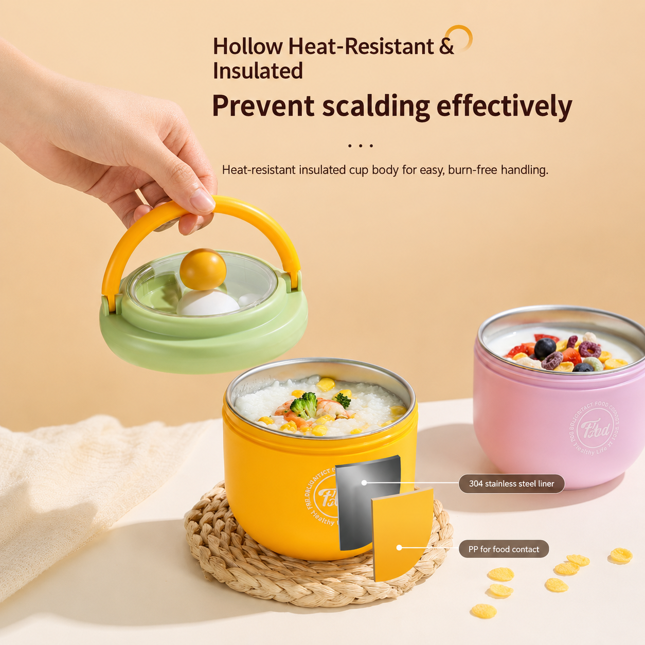 MealMate – Practical & Insulated – Stainless Steel Lunch Bowl with Spoon