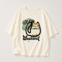 Thumbnail for FunPaws – Playful & Stylish – Oversized T-shirt with Cat Print