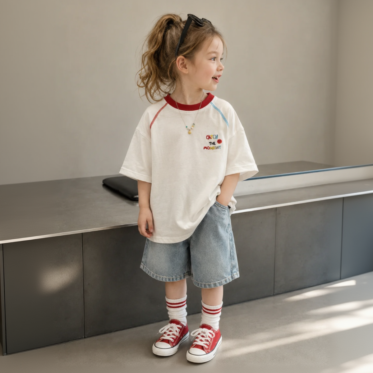 LittleVibe – Fun & Creative – Oversized T-shirt with Colorful Illustration