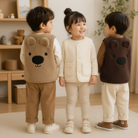 Thumbnail for Baby Bear Fleece Vest – Warm & Soft – Kids' Bear Cardigan