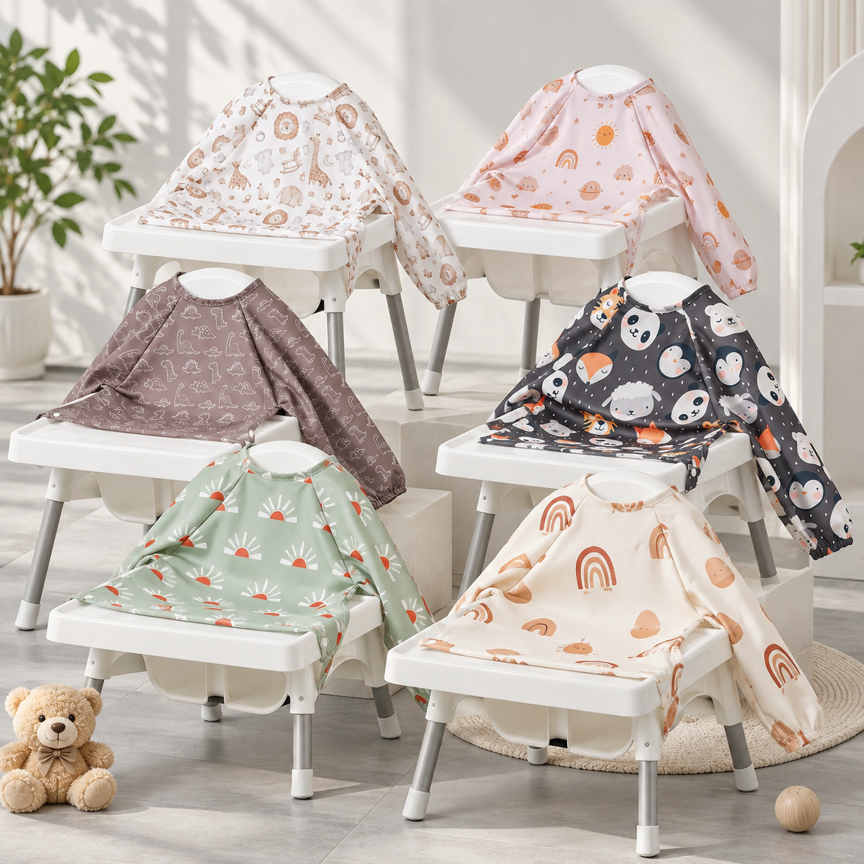 MessyFree – Waterproof & Practical – Long-Sleeved Baby Apron