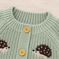 Thumbnail for CozyHedge – Soft & Warm – Knitted Baby Jumpsuit with Hedgehog Print