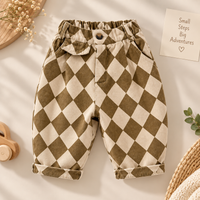 Thumbnail for RetroBloom – Comfortable & Playful – Kids' Pants with an Argyle Pattern