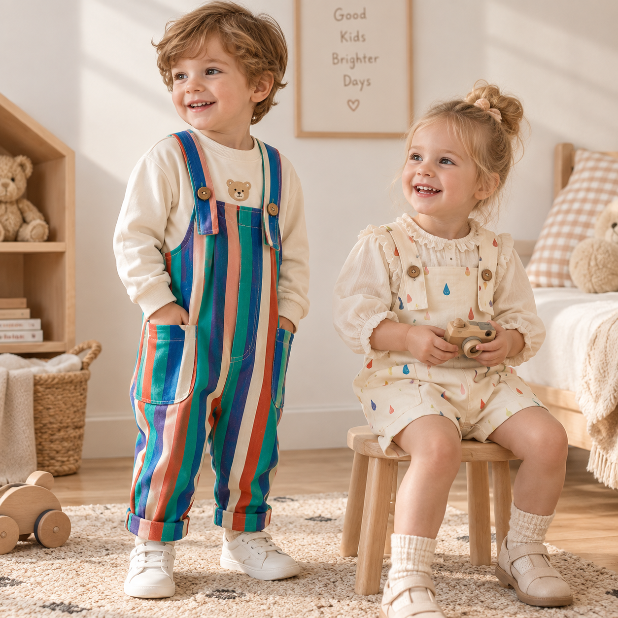 TinyStyle – Playful & Comfortable – Children's Overalls with Print