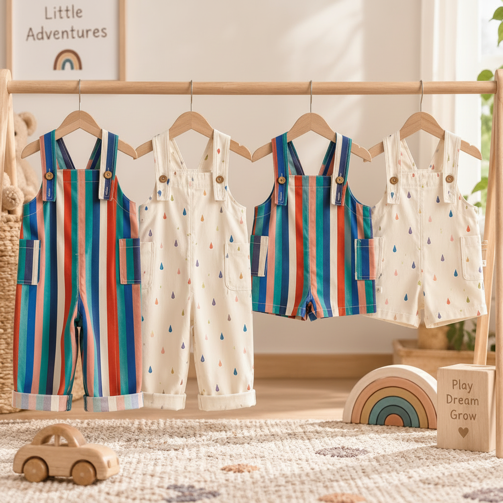 TinyStyle – Playful & Comfortable – Children's Overalls with Print
