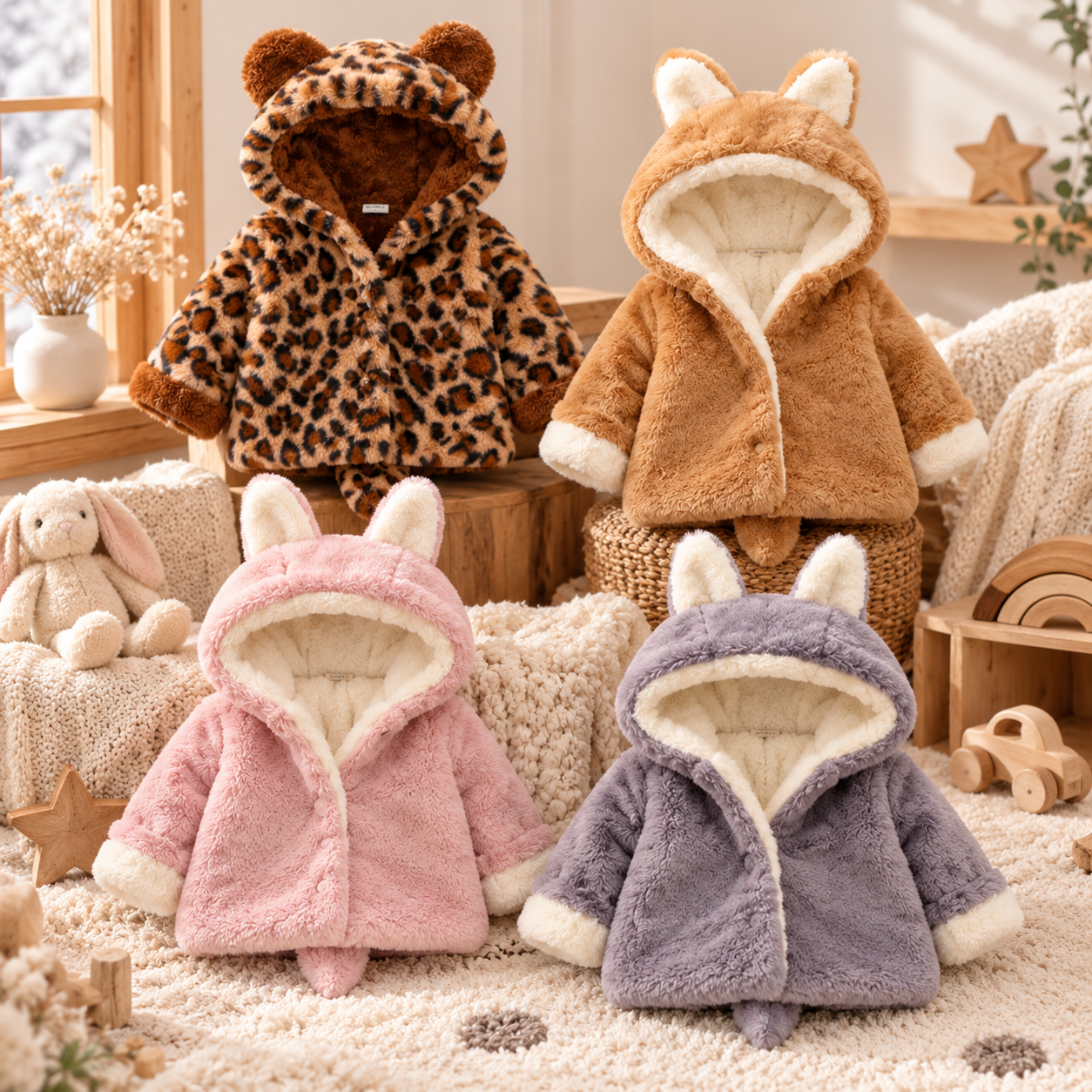 CozyPrincess – Warm & Soft – Plush Girls' Jacket with Hood
