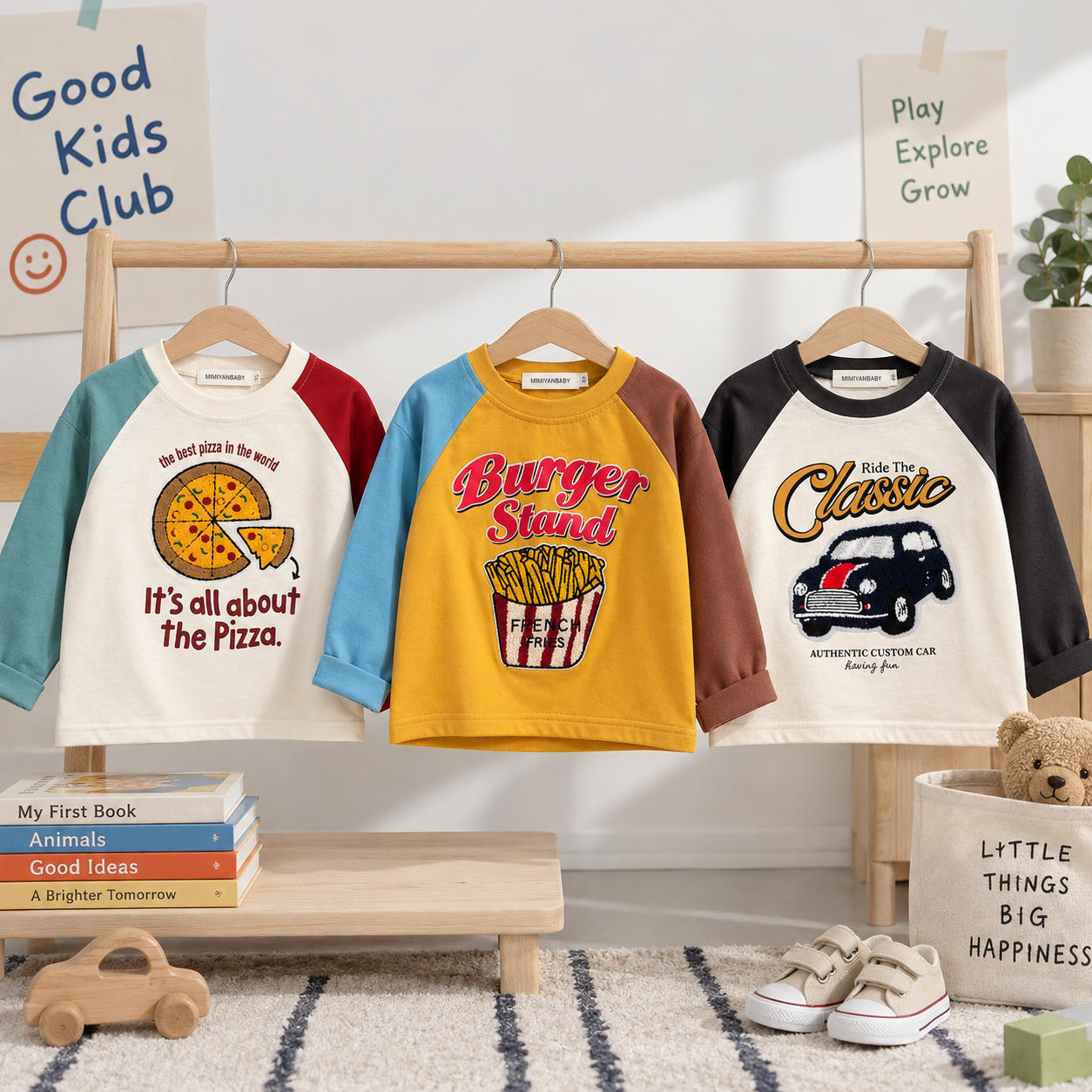 LittleRetro – Cool & Trendy – Kids' Long-Sleeve Shirt with Graphic Print