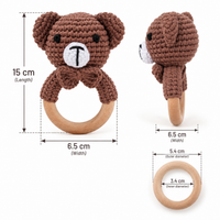 Thumbnail for CuddleRattle – Soft & Playful – Crocheted Baby Rattle with Wooden Ring