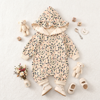Thumbnail for FloraCozy – Soft & Warm – Baby Girls' Winter Romper with Flowers
