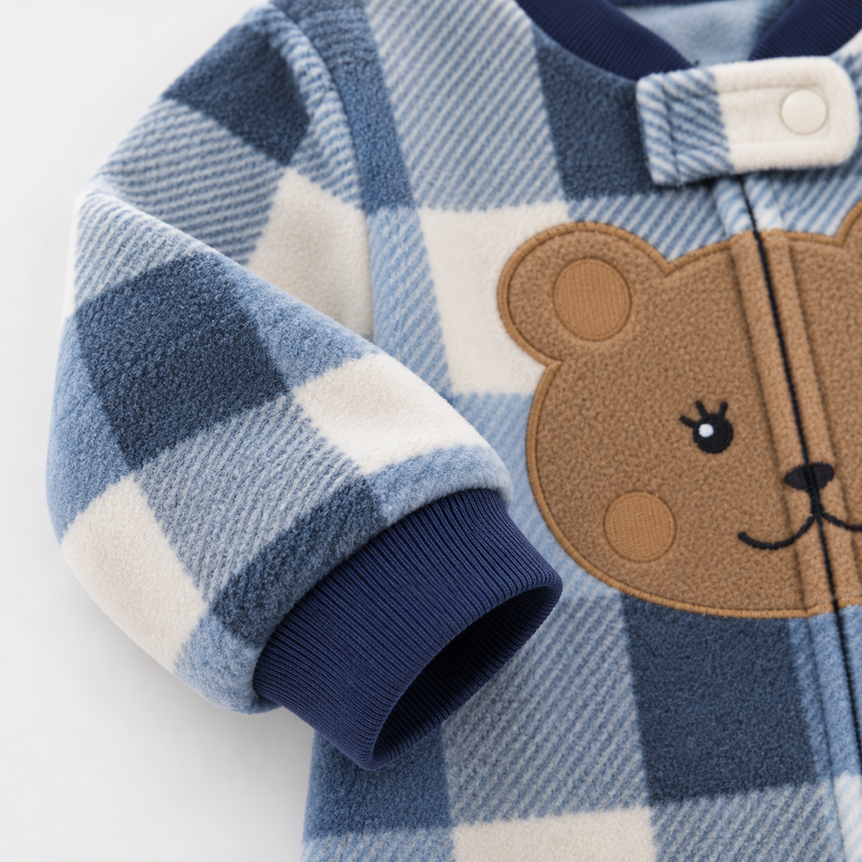 WarmBuddy – Cute & Soft – Fleece Baby Jumpsuit with Cartoon Print