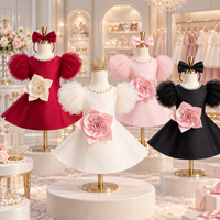 Thumbnail for LittleRose – Elegant & Festive – Girls' Dress with 3D Flower and Puff Sleeves