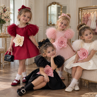 Thumbnail for LittleRose – Elegant & Festive – Girls' Dress with 3D Flower and Puff Sleeves