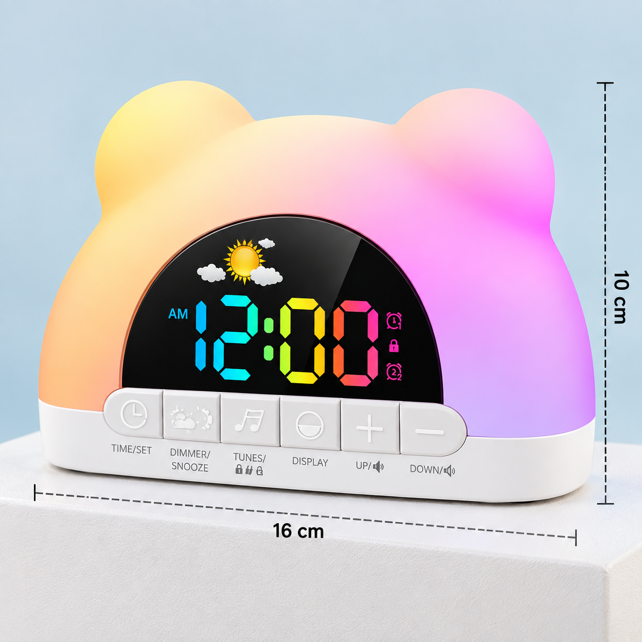 TinySunrise – Gentle & Functional – Digital Alarm Clock with Sunrise Light