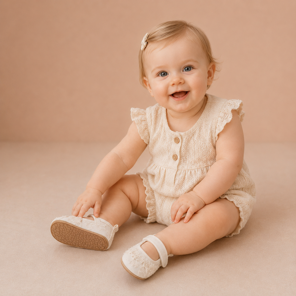 PrincessLace – Elegant & Cute – Baby Shoes with Lace and Velcro Closure