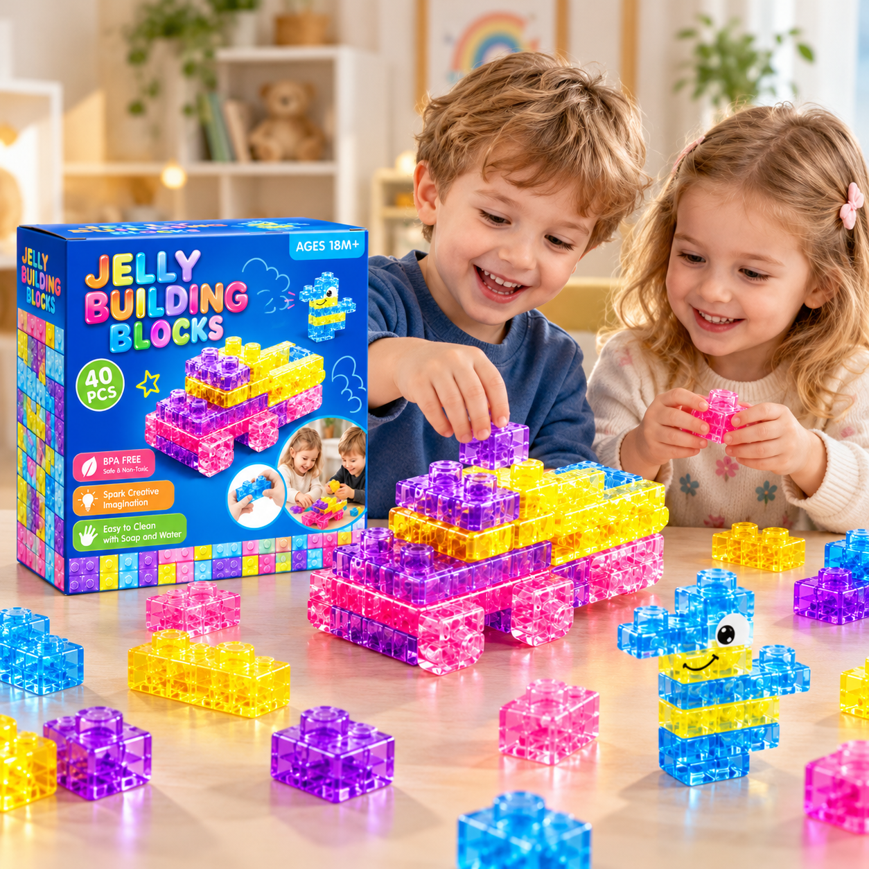 JellyBuild – Soft & Creative – Flexible Jelly Building Blocks