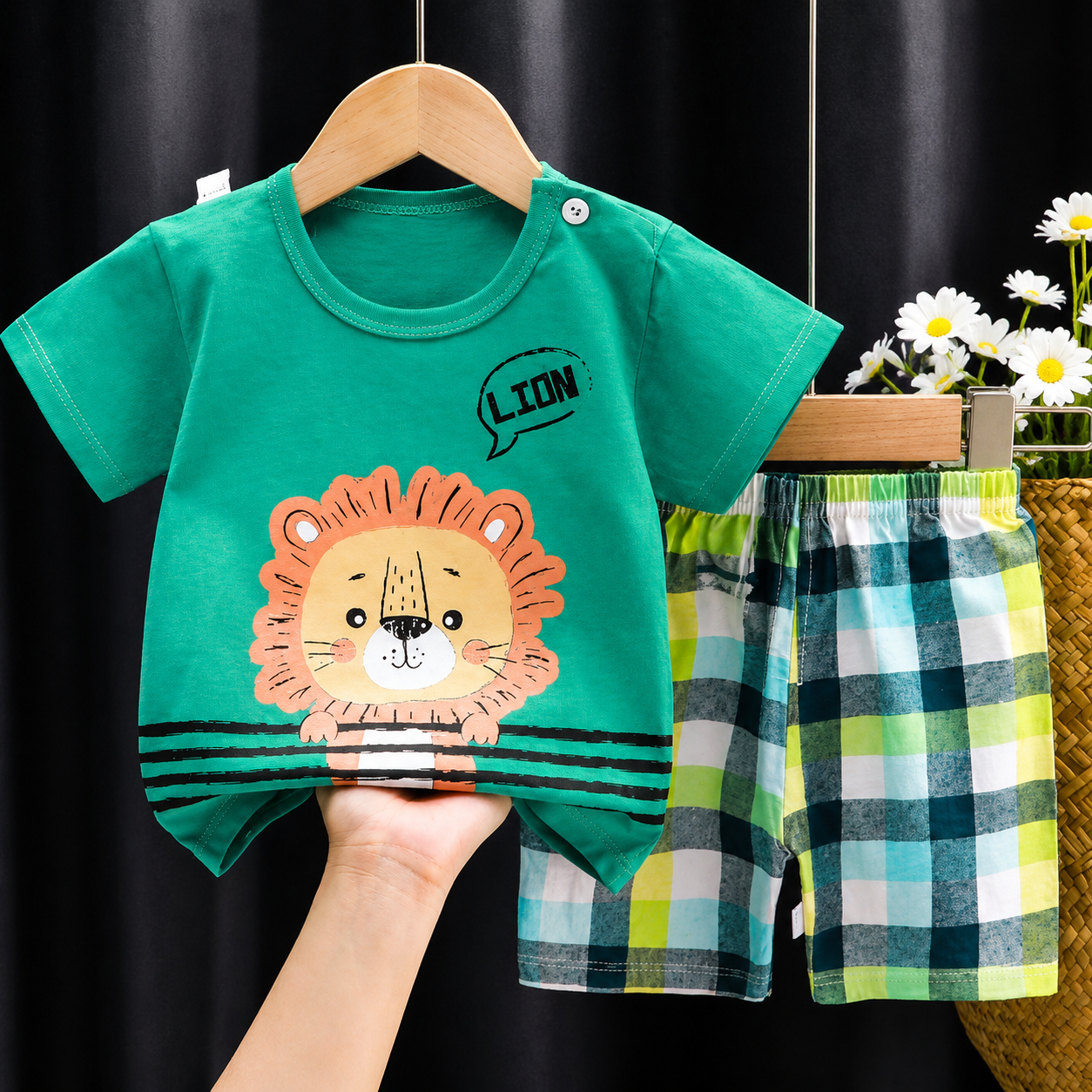 Mini Fashion™ - Løveprint - Sommersett for gutter