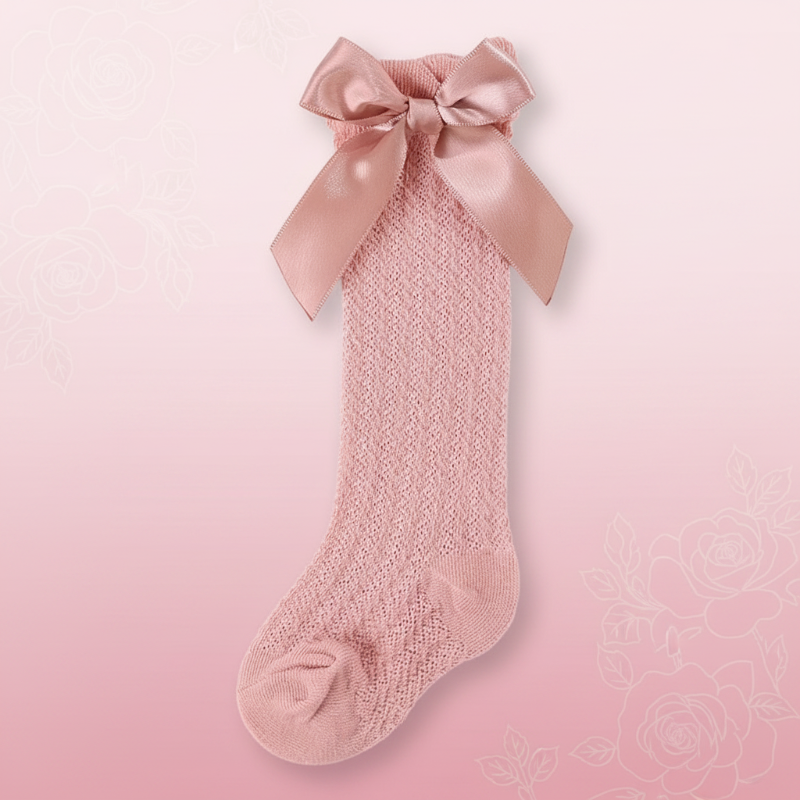 LittleCharm – Soft & Stylish – Girls' Knee-High Socks with a Bow