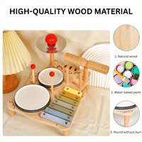 Thumbnail for Woods – Musical & Educational – Wooden Drum Set for Toddlers