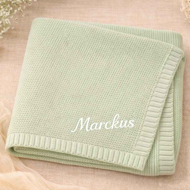 Personalized Baby Blanket – Soft & Unique – Personalized Embroidered Cotton Blanket