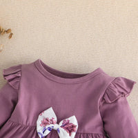 Thumbnail for Mini Fashion™ - Girls baby outfit with bow polyester