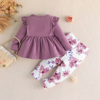 Thumbnail for Mini Fashion™ - Girls baby outfit with bow polyester