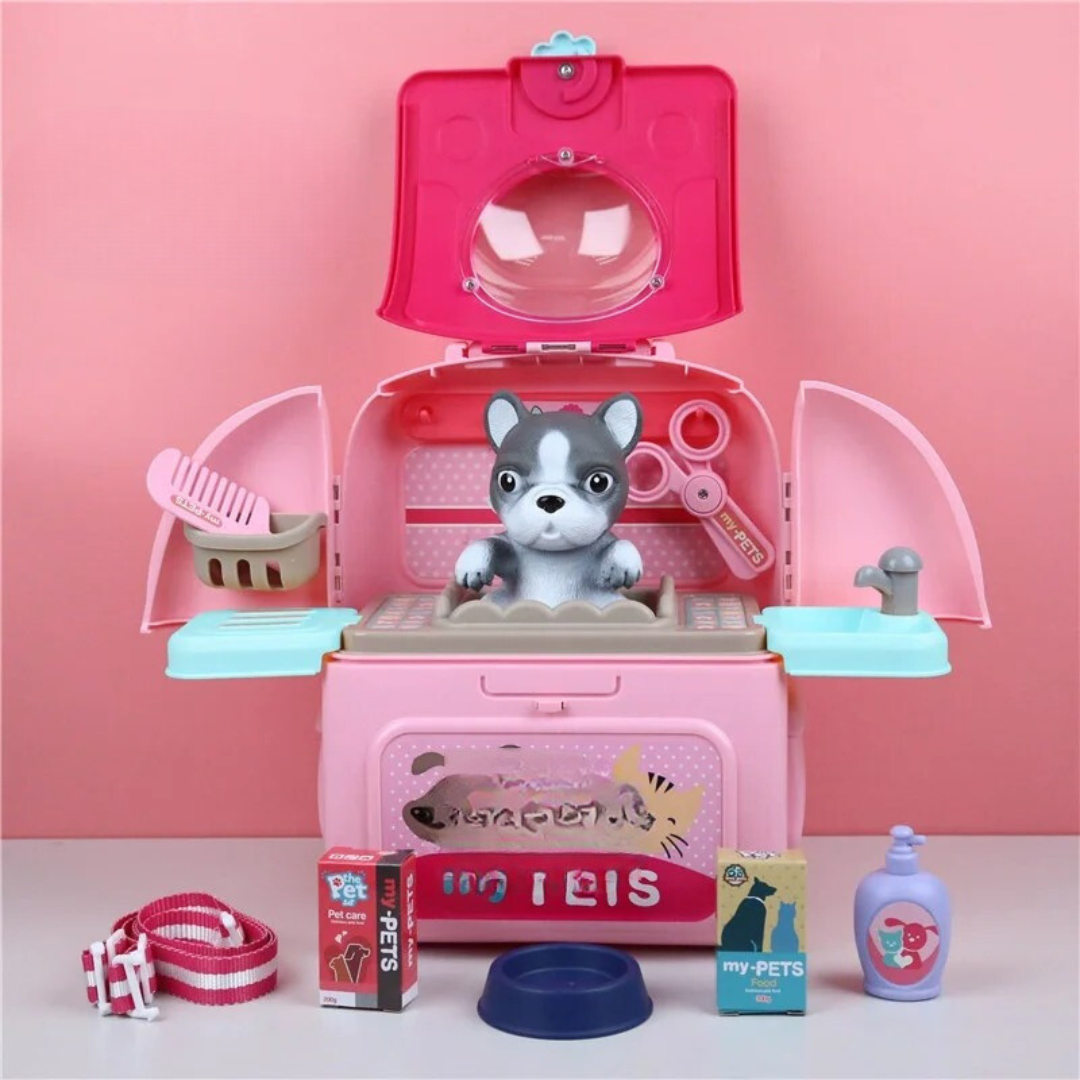 Pet Grooming Playset™ - Backpack full of Fun - Animal Care Set for Kids