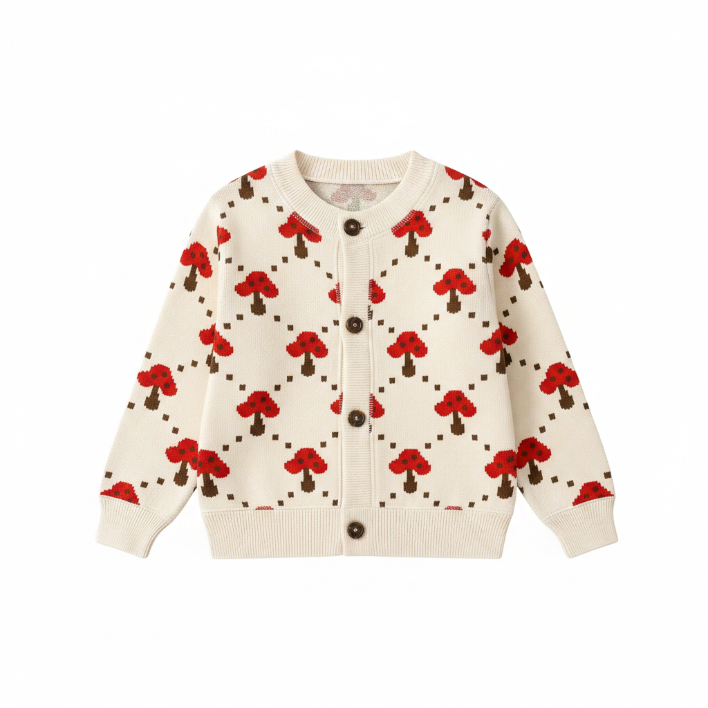 CozyCardi – Soft & Warm – Knitted Cardigan with Cute Prints