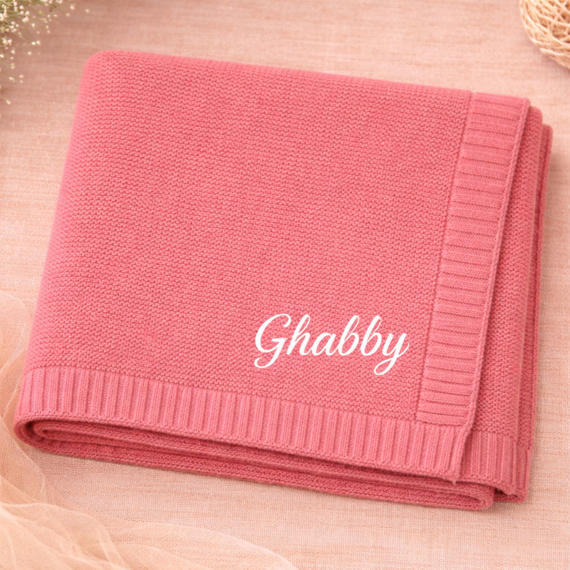 Personalized Baby Blanket – Soft & Unique – Personalized Embroidered Cotton Blanket