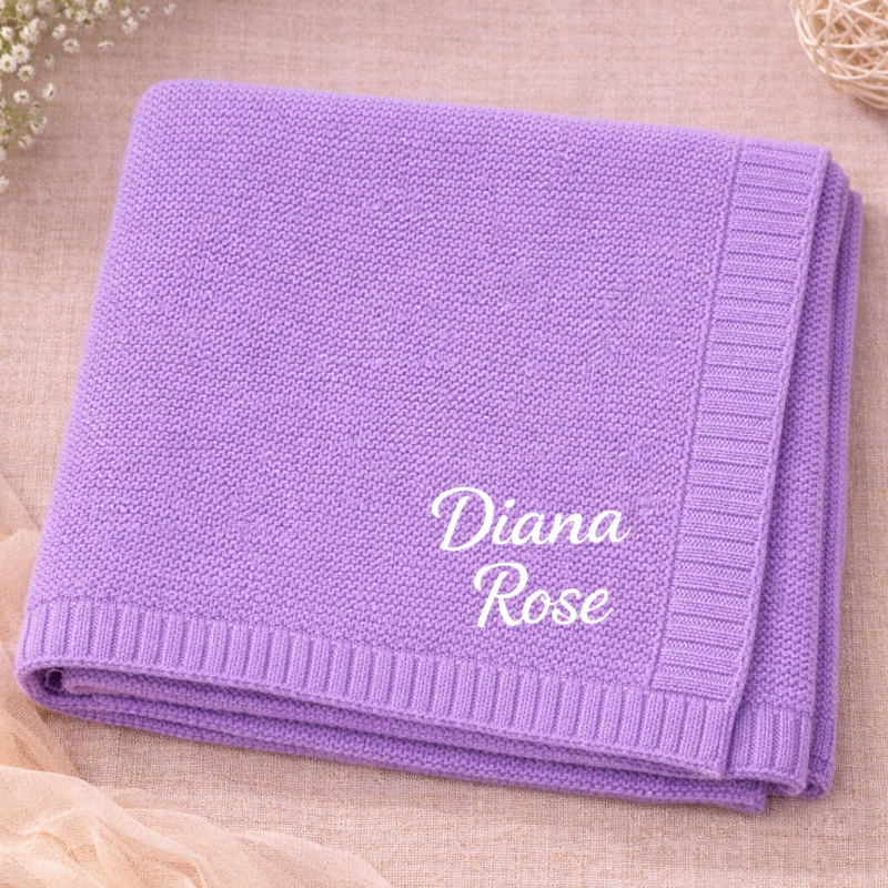Personalized Baby Blanket – Soft & Unique – Personalized Embroidered Cotton Blanket