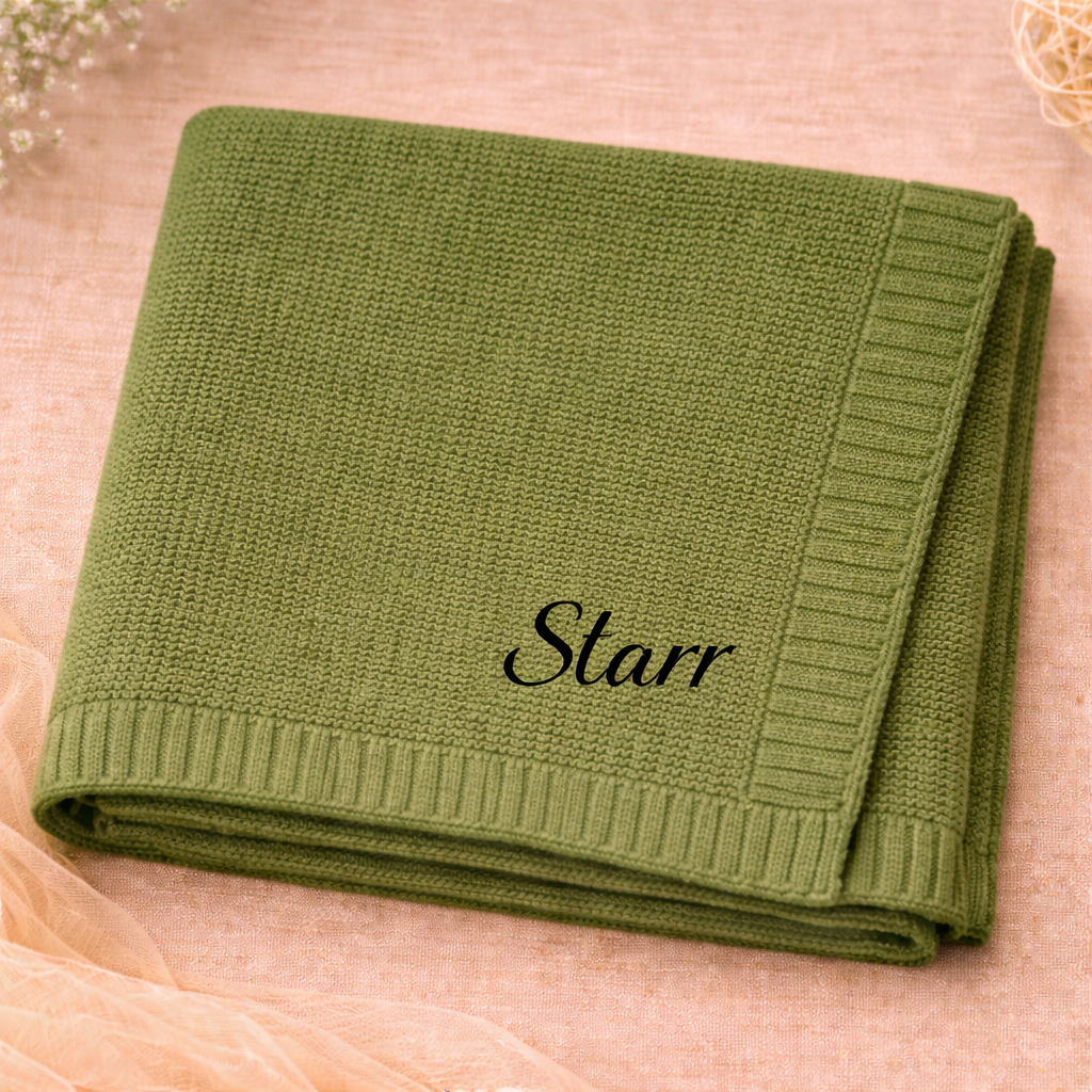 Personalized Baby Blanket – Soft & Unique – Personalized Embroidered Cotton Blanket