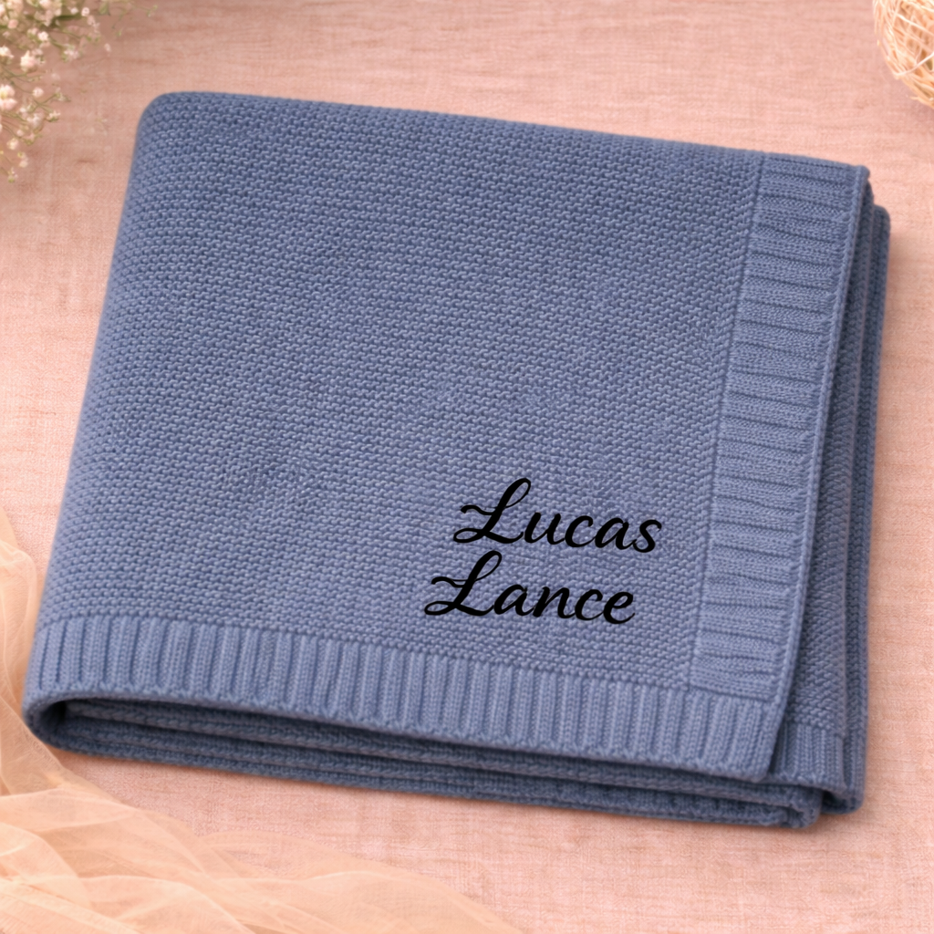 Personalized Baby Blanket – Soft & Unique – Personalized Embroidered Cotton Blanket
