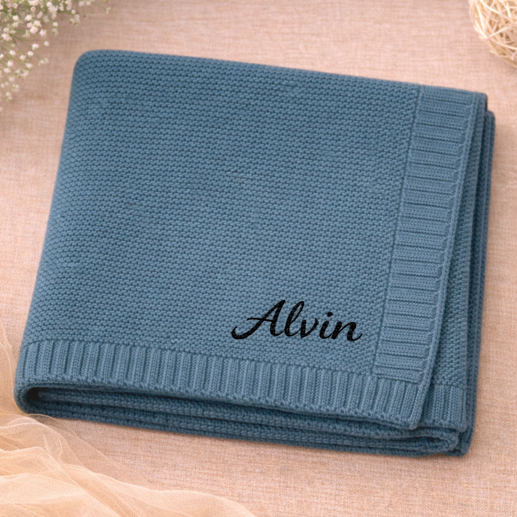 Personalized Baby Blanket – Soft & Unique – Personalized Embroidered Cotton Blanket