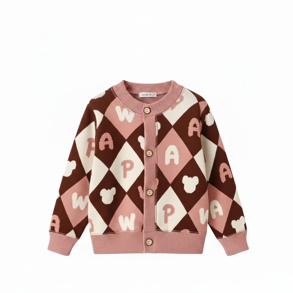 CozyCardi – Soft & Warm – Knitted Cardigan with Cute Prints