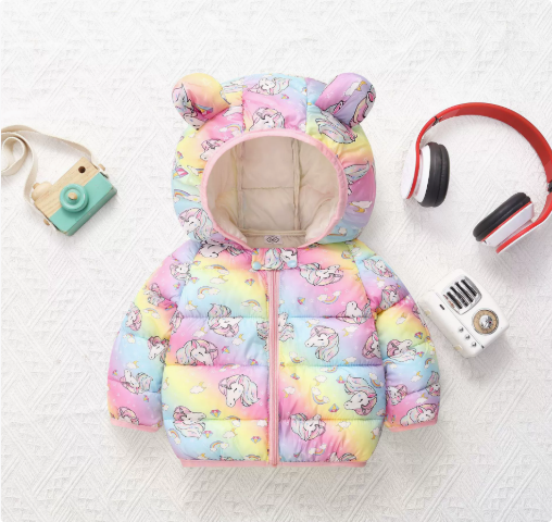 Mini Fashion™ - Polyester winter coat with hood.