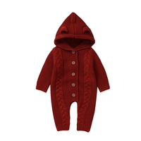 Thumbnail for SoftKnit – Warm & Cute – Knitted Baby Jumpsuit with Hood