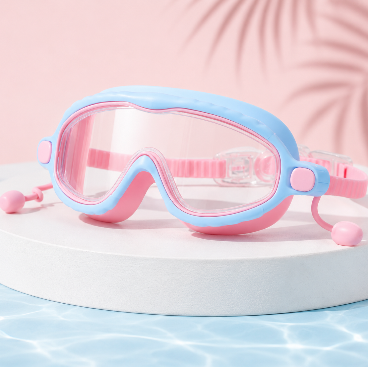 AquaVision – Adjustable anti-fog and UV protection – Silicone swimming goggles with earplugs