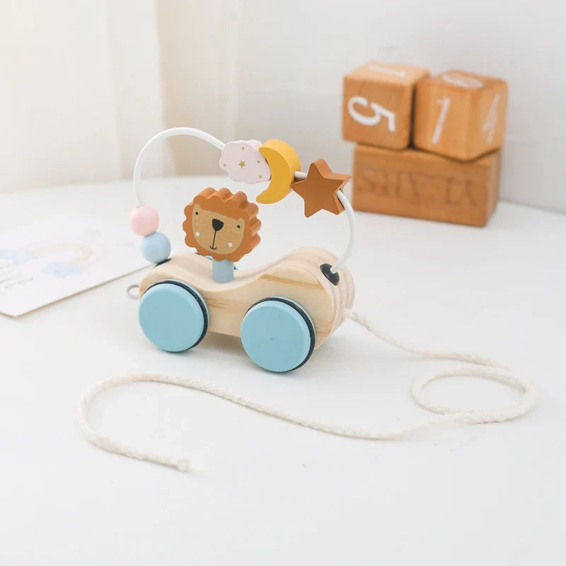 Bead Tracks™ – Train, Car & Motor Skills - Wooden Beads and Drag Set